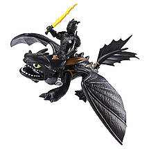 Рухома іграшка Беззубик і Иккинг у броні (Toothless and Hiccup) з мультфільму " Як приручити дракона, фото 2