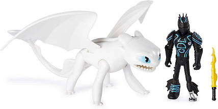 Рухома іграшка Денна Фурія і Иккинг у броні (Lightfury & Hiccup) з мультфільму " Як приручити дракона, фото 3