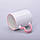 Чашка для сублімації біла кольоровий обідок і ручка Love (рожевий), фото 2