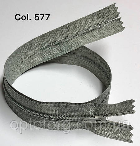 Блискавка плательні Світло сірий 50см Тип3 спіральна нераз'емна, фото 1