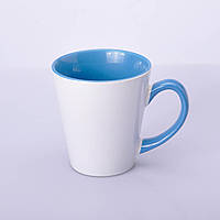 Чашка для сублімації LATTE кольорова всередині і ручка (блакитний)