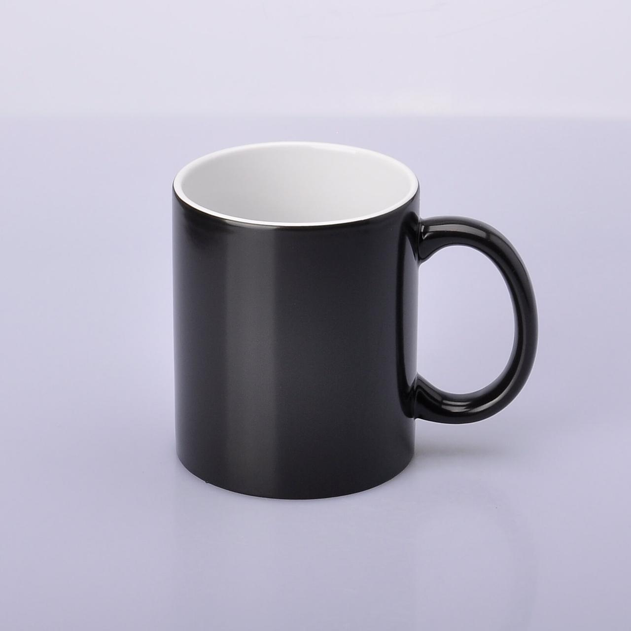 Чашка для сублимации хамелеон ПОЛУГЛЯНЕЦ (черный)