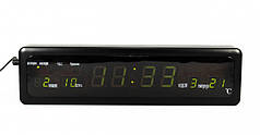 Годинник настільний з зеленим LED підсвічуванням HLV CX-808 Black (N009879)
