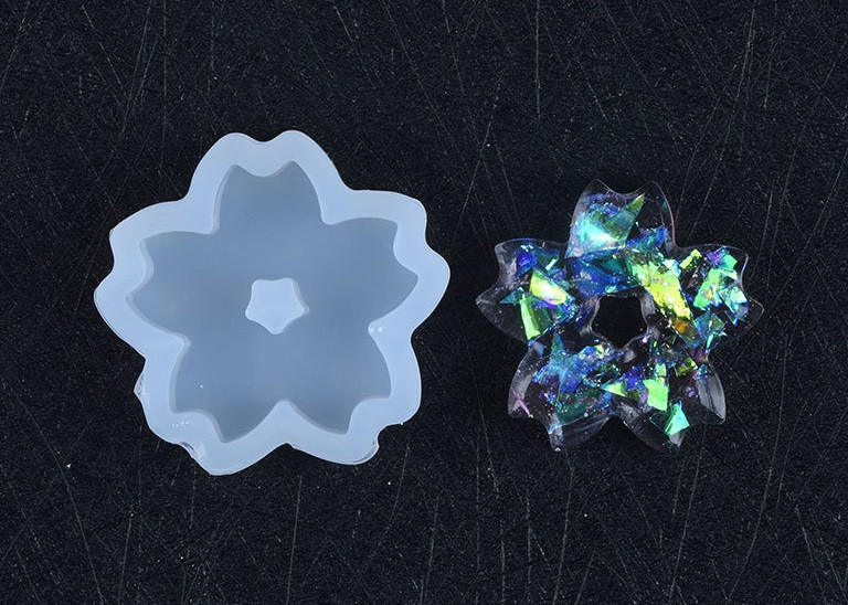 Силіконовий молд, форма, кулон, Квітка-міні, фото 1