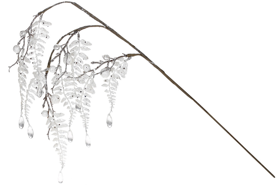 Декоративна гілка з бусинами та краплями, 60см - 12 шт УПАКОВКА ТОВАР ВІД ВИРОБНИКА