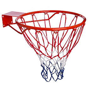 Баскетбольне кільце S-R2 (d кільця-45см, d труби-16мм, в комплекті кільце-метал, сітка-нейлон)