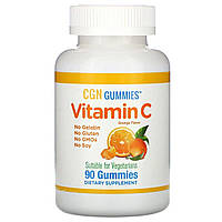Вітамін C, апельсинові часточки без желатину, Vitamin C Gummies, California Gold Nutrition, 90 жувальних