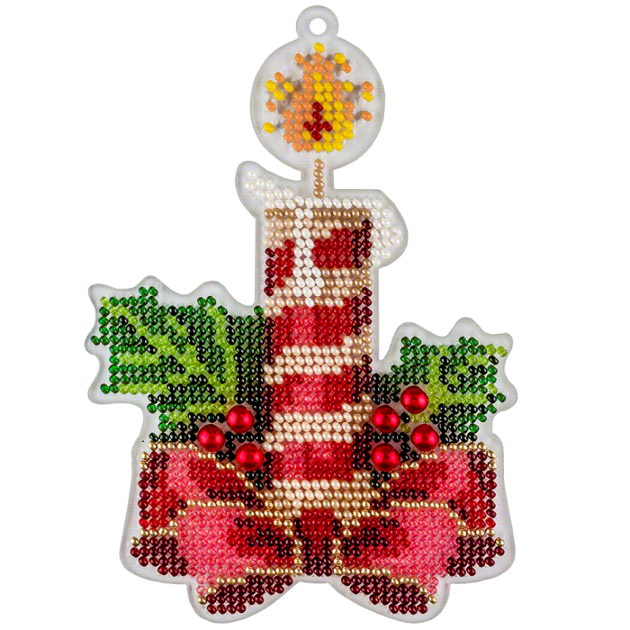 Набір для вишивання бісером на пластиковій основі Свічка  FLPL-050