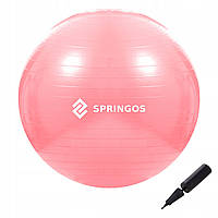 М'яч для фітнесу (фітбол) 75 см Springos Anti-Burst FB0012 рожевий. Гімнастичний м'яч, куля для фітнесу