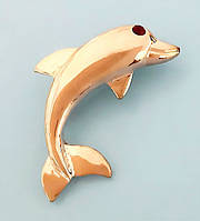 Брошка. Позолота ЧВ. Камені: червоний циркон. Діаметр: 3,5 см.