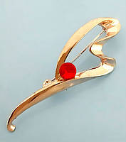 Брошка. Позолота ЧВ. Камені: червоний циркон. Діаметр: 5 см.