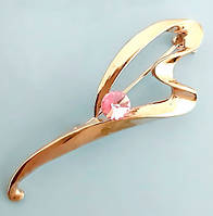 Брошка. Позолота ЧВ. Камені: рожевий циркон. Діаметр: 5 см.