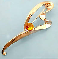 Брошка. Позолота ЧВ. Камені: жовтий циркон. Діаметр: 5 см.