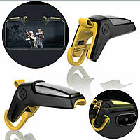 Тригери King Gun жовто-чорні курки кнопки, джойстики геймпад для PUBG Mobile Call Of Duty Fortnite StandOFF 2