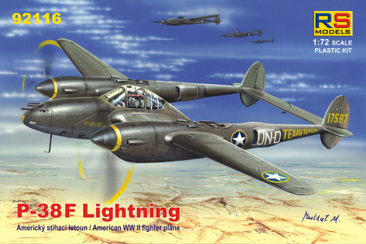 Пластикова модель 1/72 RS models 92116 Американський винищувач P-38 F Lightning, фото 1