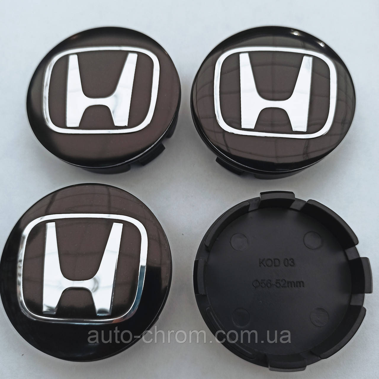 Ковпачки в диски Honda 52-56 мм чорні, фото 1
