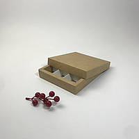 Коробка для цукерок і подарунків, 145*145*30 мм, без вікна, крафт