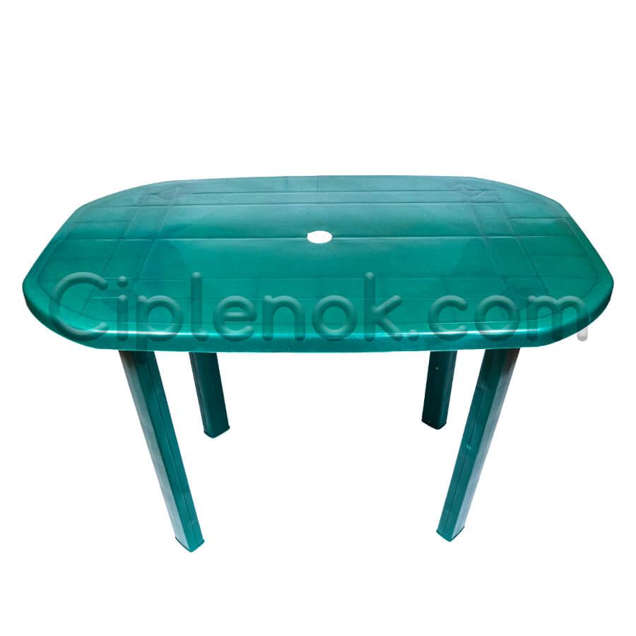 Пластиковий овальний стіл (зелений)