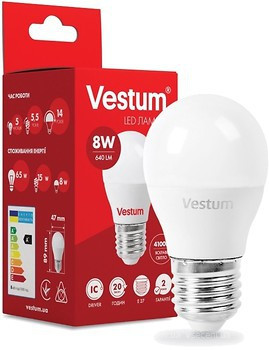 Лампочка світлодіодна Vestum Led 1-VS-1209 G45 8W 4100K 220V E27