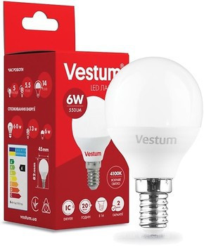 Лампочка світлодіодна Vestum Led 1-VS-1203 G45 6W 4100K 220V E14