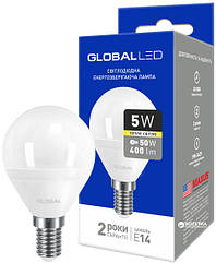 Лампочка світлодіодна Global Led 1-GBL-143 G45 5W 3000K 220V E14 AP