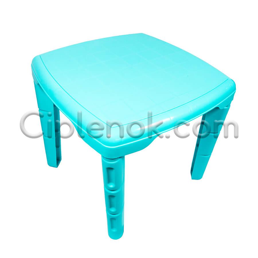 Дитячий пластиковий квадратний стіл (бірюзовий)