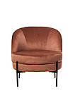 Крісло-лаунж Белла рожевий вельвет + фарбований метал від Vetro, фото 3