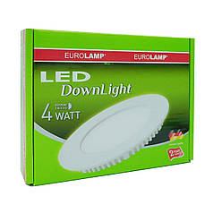 LED Downlight Eurolamp 4W 4000K коло LED-DLR-4/4