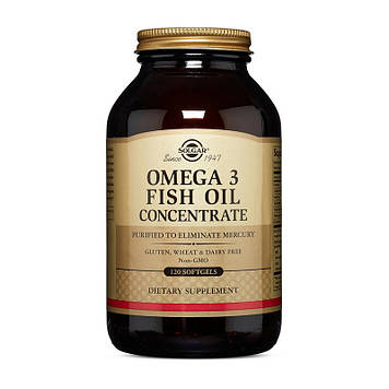 Омега 3 концентрат риб'ячого жиру Solgar Omega 3 Fish Oil Concentrate (120 softgels)