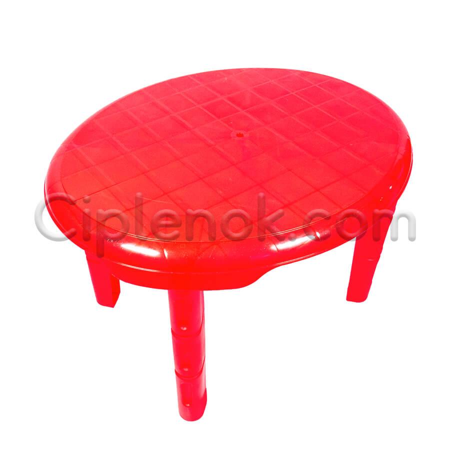 Дитячий пластиковий овальний стіл (червоний)