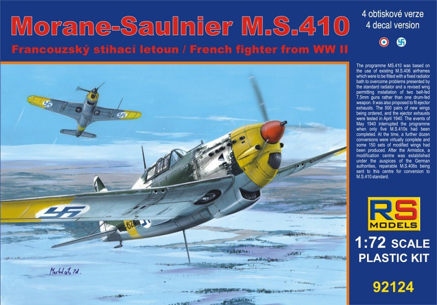 Пластикова модель 1/72 RS models 92124 французький винищувач Morane Saulnier MS.410