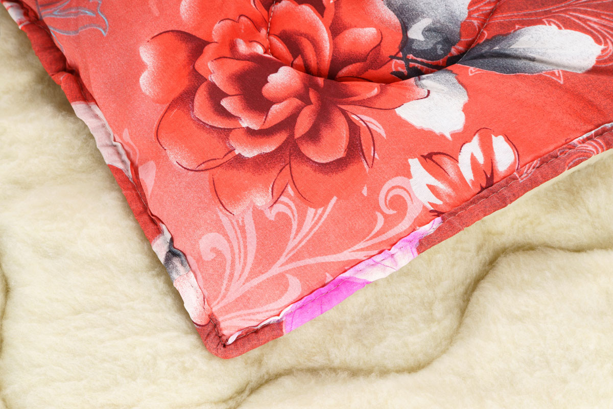 Двостороння ковдра з овчини напівторна 145х210 "Верона" (овече хутро/холофайбер/полікоттон), фото 1