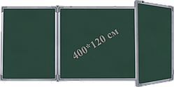 5-верхнична шкільна дошка магнітна для крейди 400*120 см iBoard iB120x400G-5