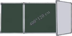 5-х поверхоньна шкільна дошка магнітна дошка для крейди та маркера (Комбінована) 400*120 см iBoard
