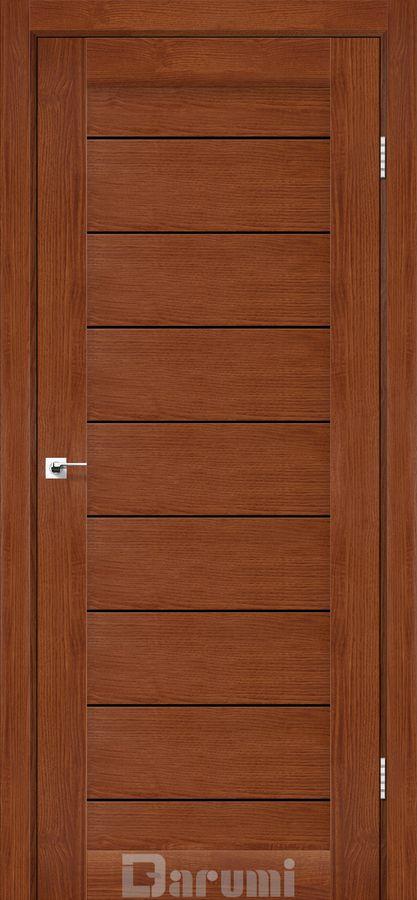 Двері міжкімнатні Дарумі/ Darumi LEONA Горіх роял з чорним склом, фото 1