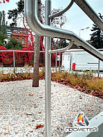 Пристінний дворівневий поручень з нержавійки для котеджу або дачі