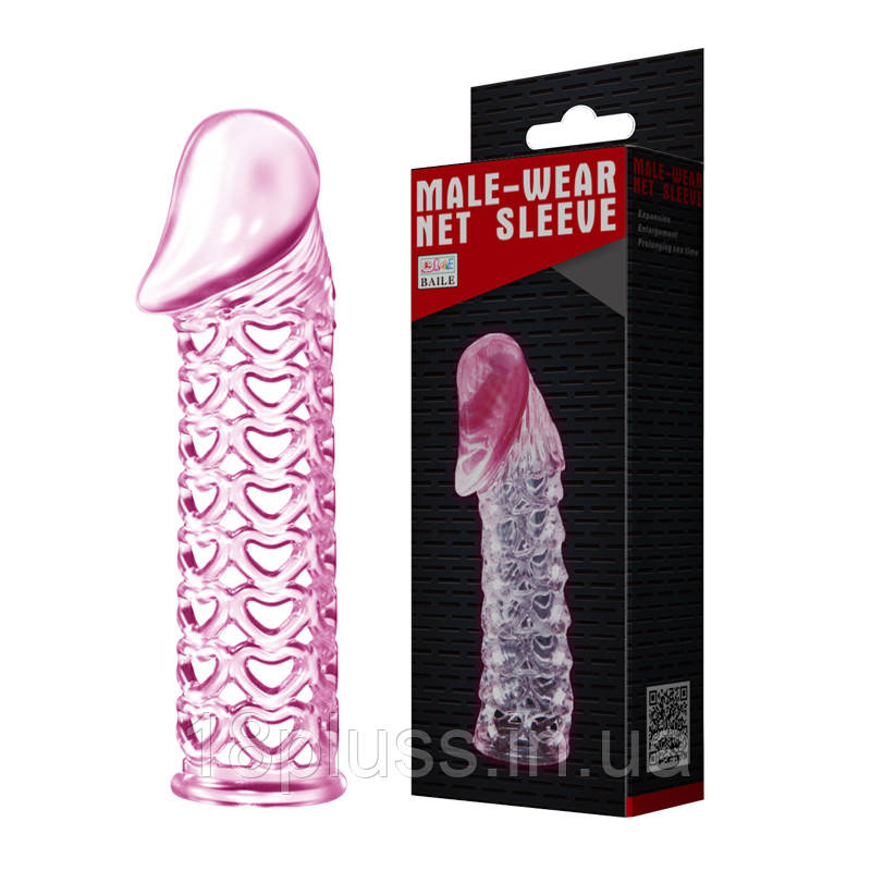 Насадка на пеніс із додатковою стимуляцією Male-Wear Net Sleeve, фото 1