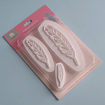 Набір вирубок-відбитків Пір'їнки 3 шт.