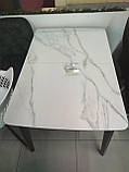 Розсувний стіл TM-76 білий мармур 120/150 Vetro Mebel, фото 5