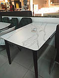 Розсувний стіл TM-76 білий мармур 120/150 Vetro Mebel, фото 2