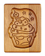 Пряничная доска деревянная Мороженое,пирожное ,Кейк размер 14*10*2см .Форма для формования пряников