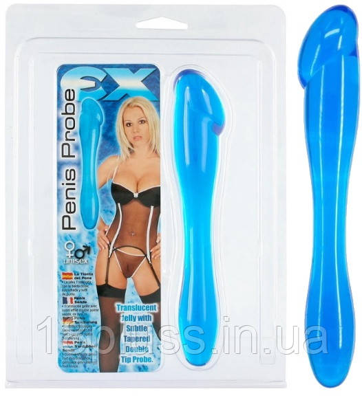 Двосторонній стимулятор Penis Probe EX Clear Blue Seven Creations, фото 1