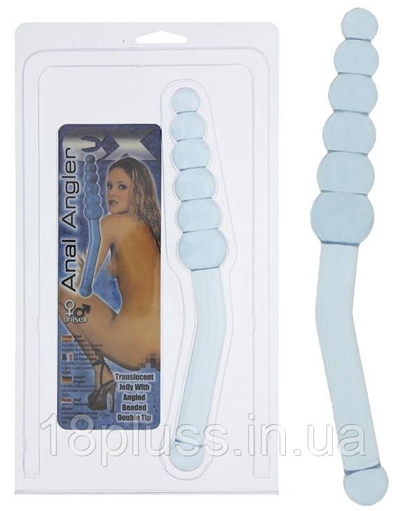 Гелевий анальний фалоімітатор Anal Angler Ex, блакитний, фото 1