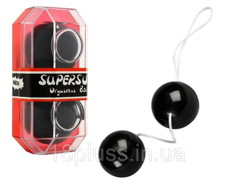 Вагінальні кульки Supersoft Orgasmus Balls Seven Creations, чорні, фото 1
