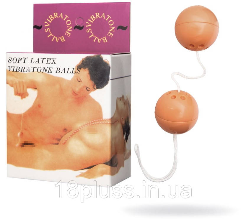 Латексні вагінальні кульки Soft Latex Vibratone Balls Seven Creations, тілесні, фото 1