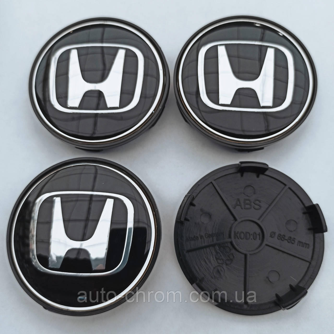 Ковпачки в диски Honda 65-68 мм чорні, фото 1