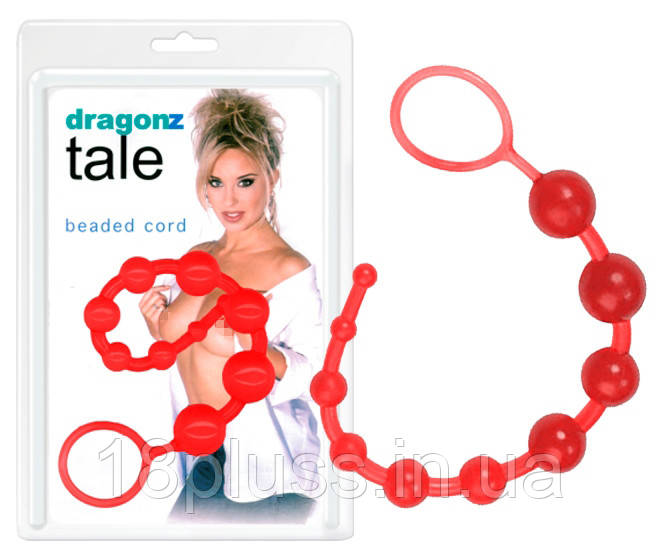 Анальний ланцюжок на жорсткому зчепленні Dragonz Tale, червона, 25 см, фото 1