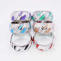 Браслети пластик 33 мм 6 шт. на пружині кольорова емаль