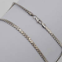 Браслет металевий 5 мм 47 см панцирне плетіння колір платина