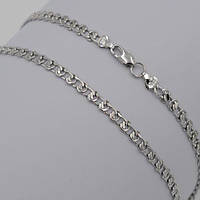 Браслет металевий 7 мм 47 см плетіння павиче око колір платина